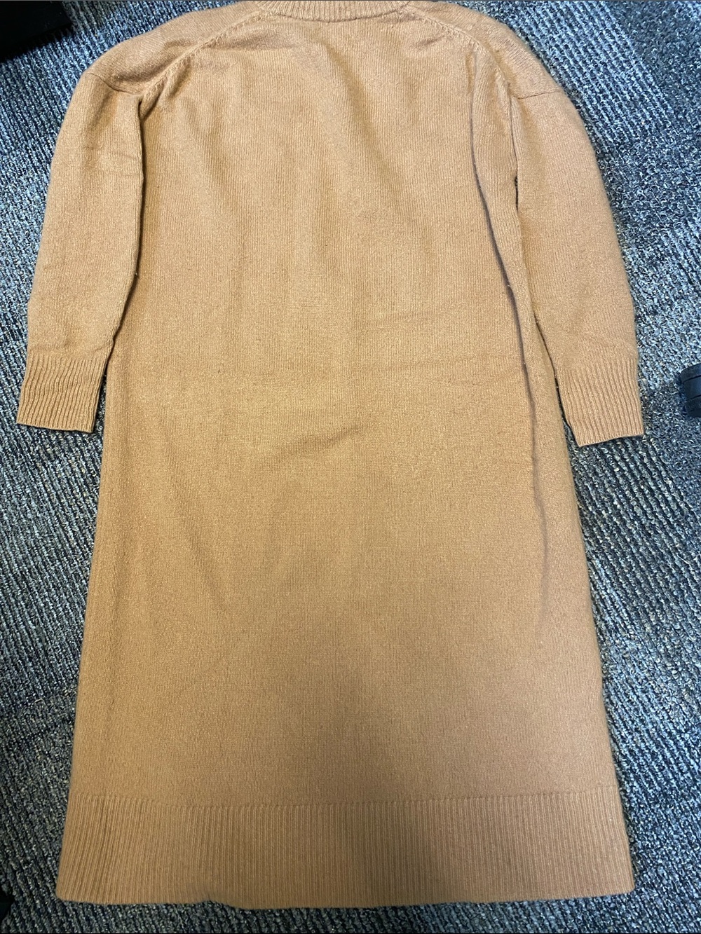 Madewell Camel Long Sleeve Knit Midi Dress in Recycled Cashmere - Picture 15 of 15